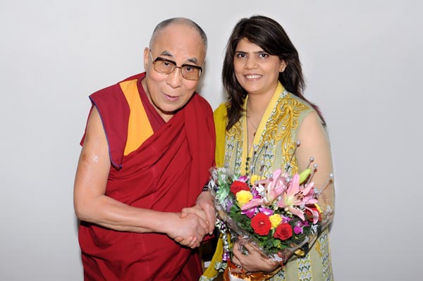 Dalai Lama meets Dr Sunita Dube