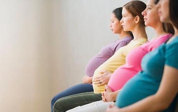 Group of pregnant women in waiting room