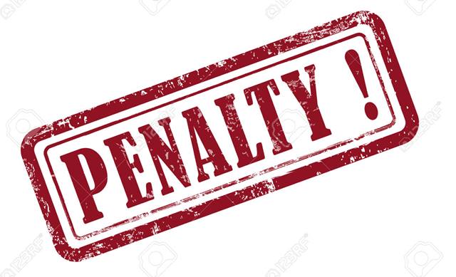 stamp penalty in red over white background