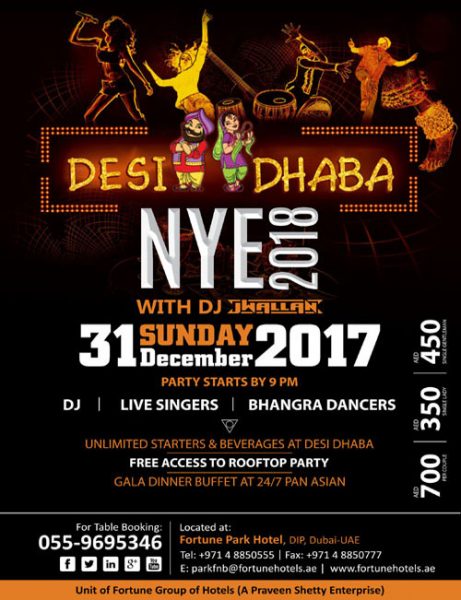 Dubai: New Year`s Eve 2018 Celebration at Fortune | KANNADIGA WORLD